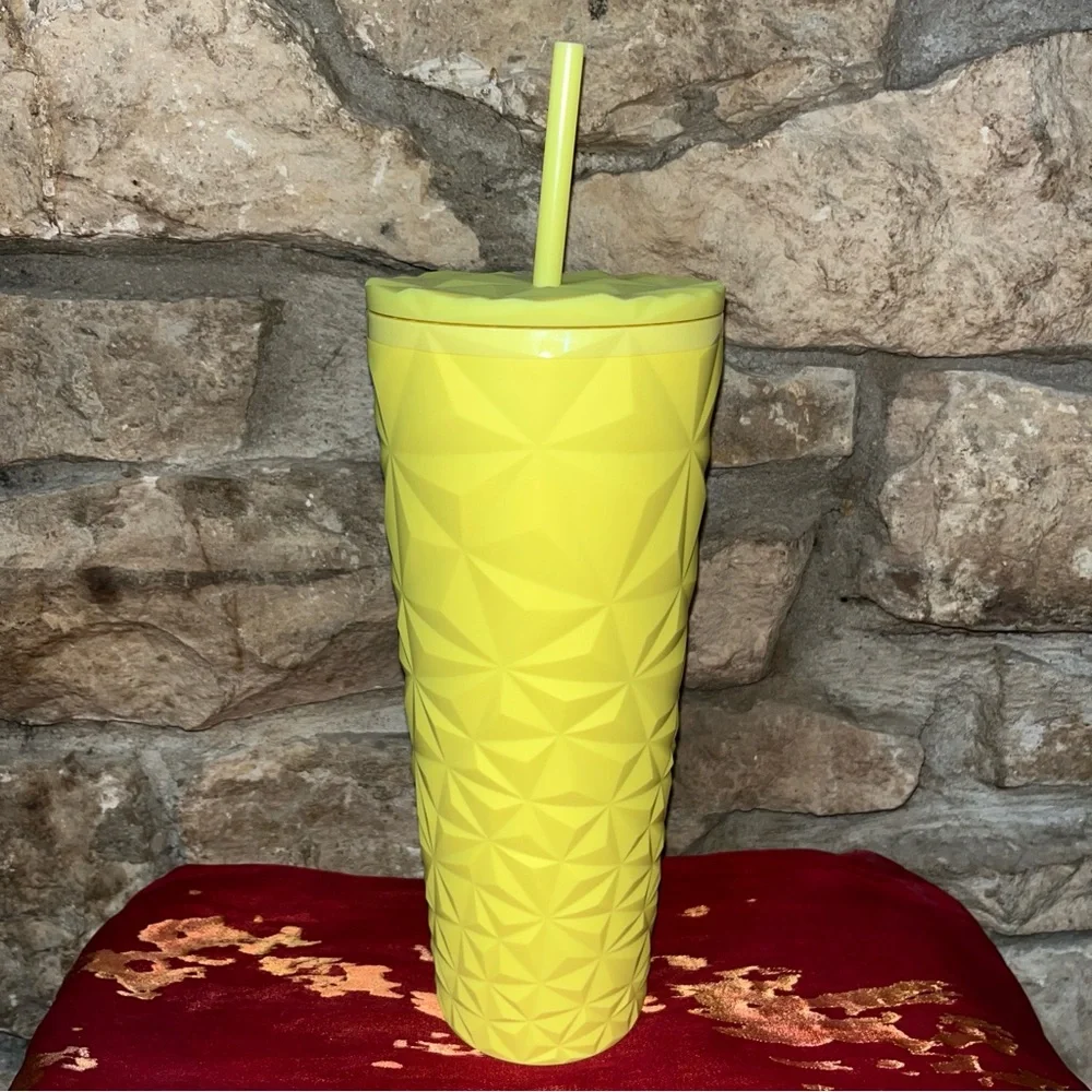 NWT STARBUCKS Matte Butter Yellow Prism Soft Touch Tumbler 24oz 710ML